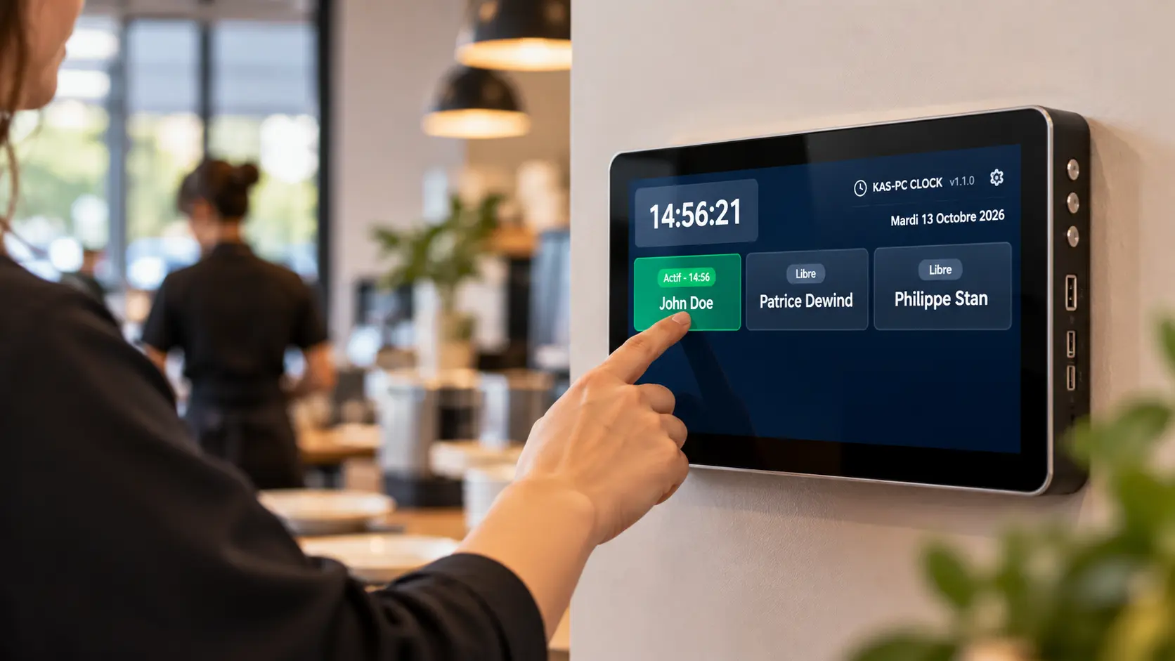 Employés qui pointent sur site